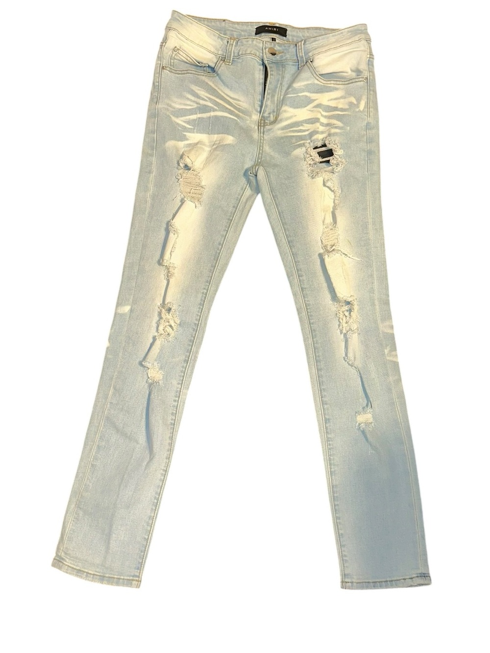 Authentic Amiri Light Blue Distressed Jeans